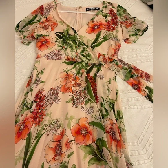 Karl Lagerfeld Paris floral midi dress - Picture 5 of 7